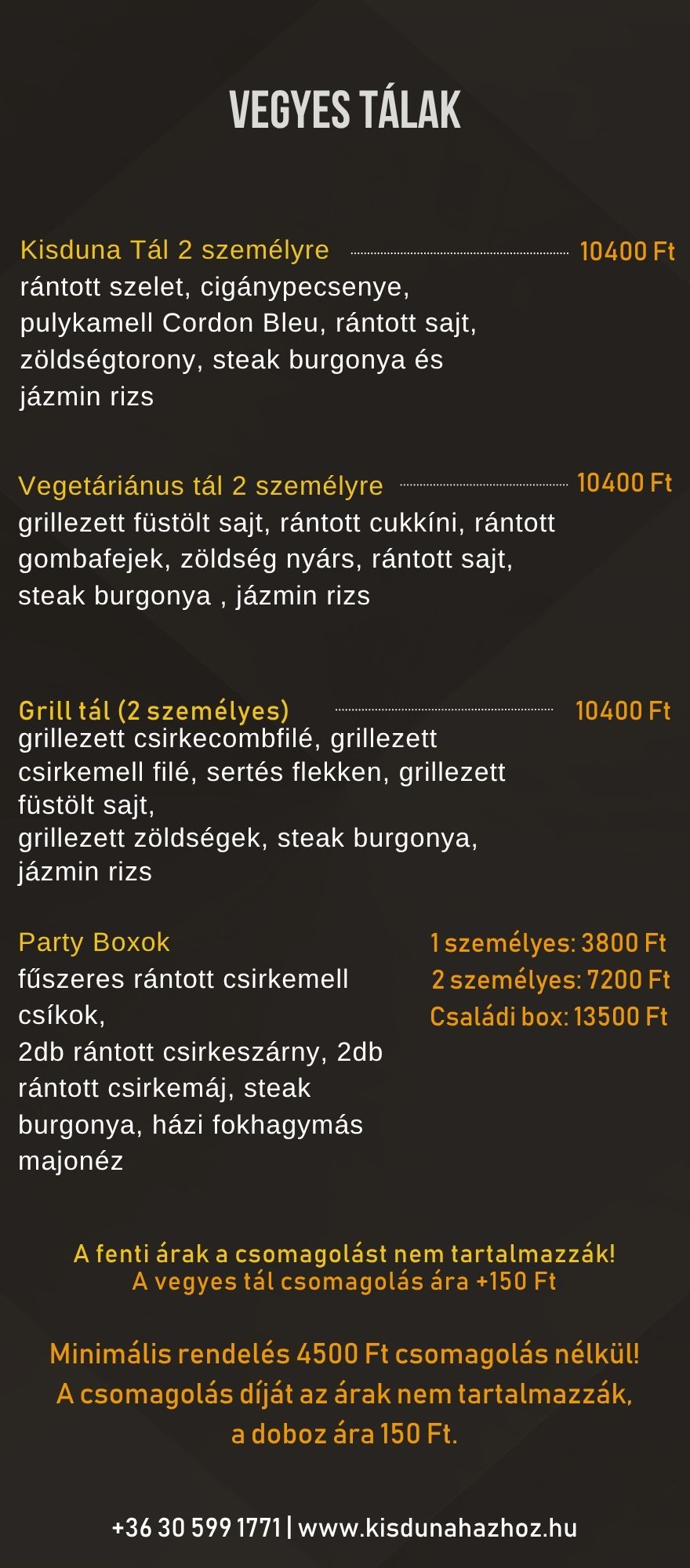 Kisduna Házhoz étlap mobil 2026